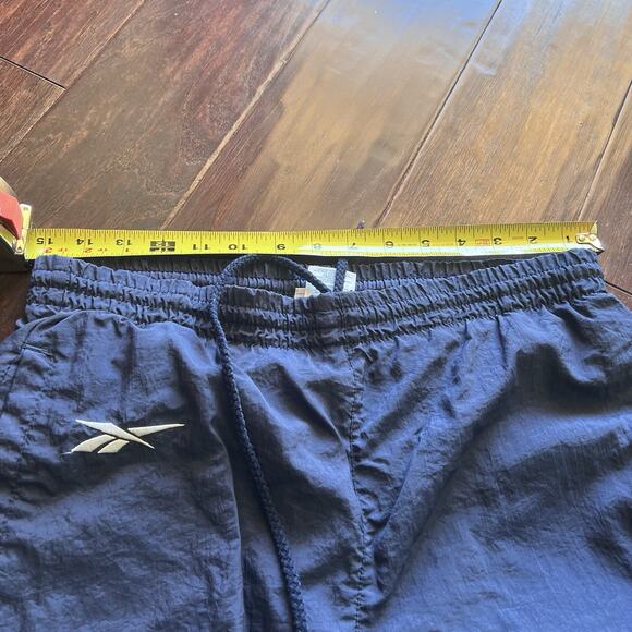 Y2K Reebok Men's Track Pants Blue Nylon Windbreaker Joggers Vintage 90s Size S - Picture 6 of 9